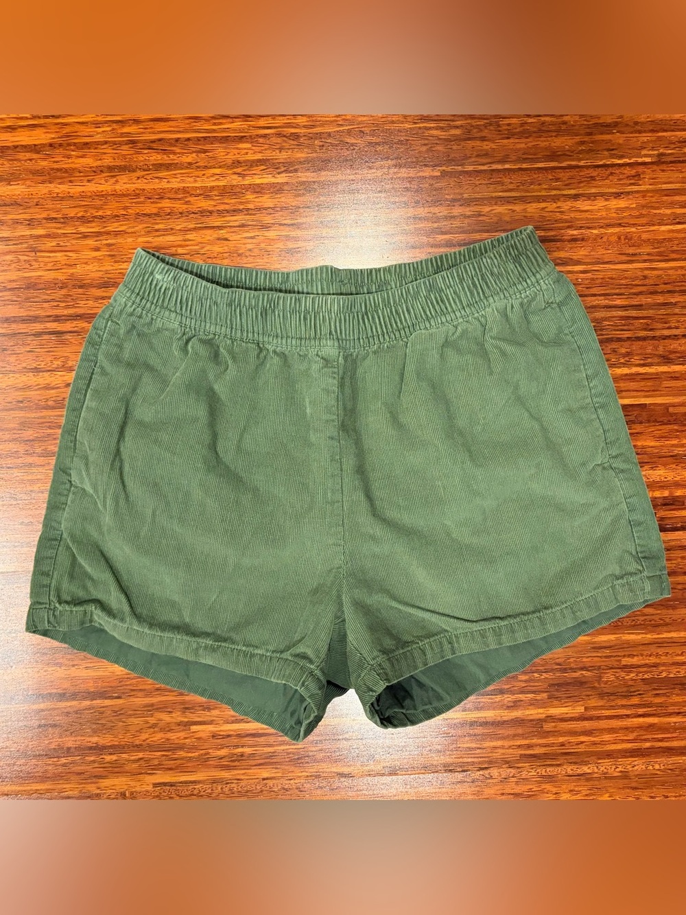 Mollusk Surf Co. Forrest Green Baha Corduroy Lined Pull-On Shorts XS 3” inseam